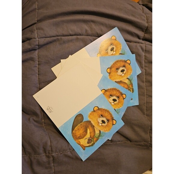 Vintage Olympicard Note Cards 4 Cute Animal Designs Lot Of 13 Cards New Unused - Picture 3 of 11